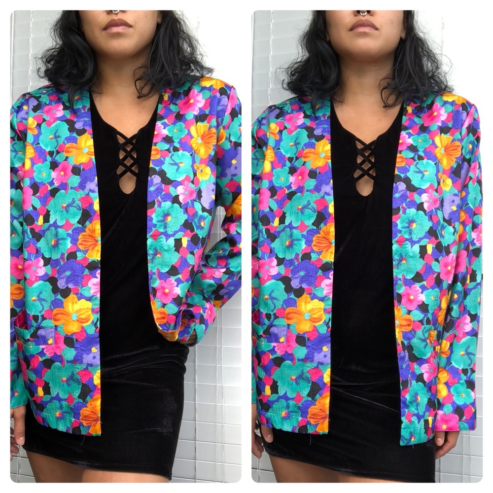 Vintage 80s Vibe Floral Blazer